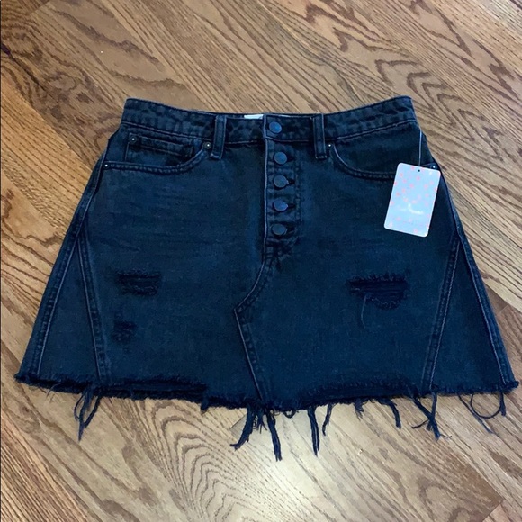 We the Free black denim Rainn skirt - Picture 5 of 9